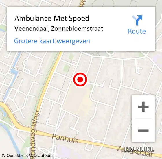 Locatie op kaart van de 112 melding: Ambulance Met Spoed Naar Veenendaal, Zonnebloemstraat op 26 april 2017 18:20