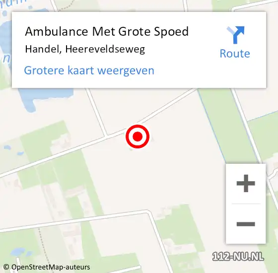 Locatie op kaart van de 112 melding: Ambulance Met Grote Spoed Naar Handel, Heereveldseweg op 26 april 2017 18:32