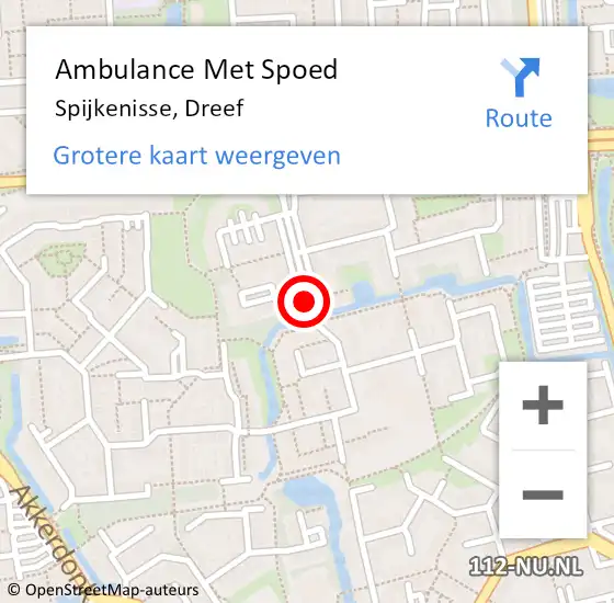 Locatie op kaart van de 112 melding: Ambulance Met Spoed Naar Spijkenisse, Dreef op 26 april 2017 19:36