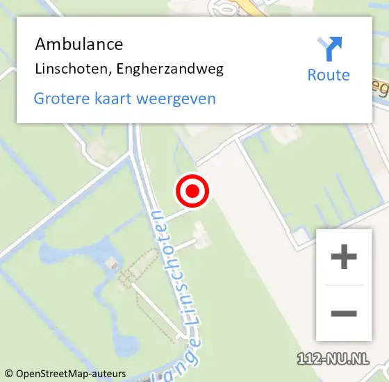 Locatie op kaart van de 112 melding: Ambulance Linschoten, Engherzandweg op 26 april 2017 21:18