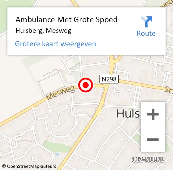 Locatie op kaart van de 112 melding: Ambulance Met Grote Spoed Naar Hulsberg, Mesweg op 18 januari 2014 13:44