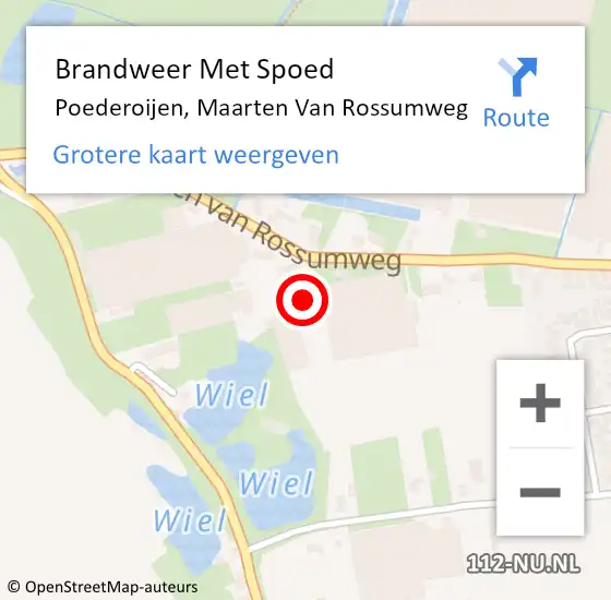 Locatie op kaart van de 112 melding: Brandweer Met Spoed Naar Poederoijen, Maarten Van Rossumweg op 27 april 2017 01:00