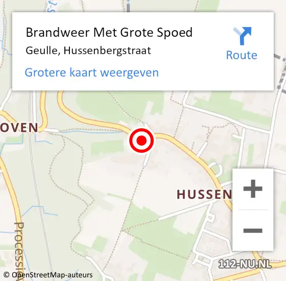 Locatie op kaart van de 112 melding: Brandweer Met Grote Spoed Naar Geulle, Hussenbergstraat op 27 april 2017 01:13