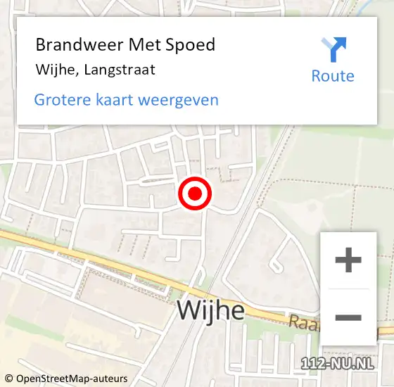 Locatie op kaart van de 112 melding: Brandweer Met Spoed Naar Wijhe, Langstraat op 27 april 2017 02:35