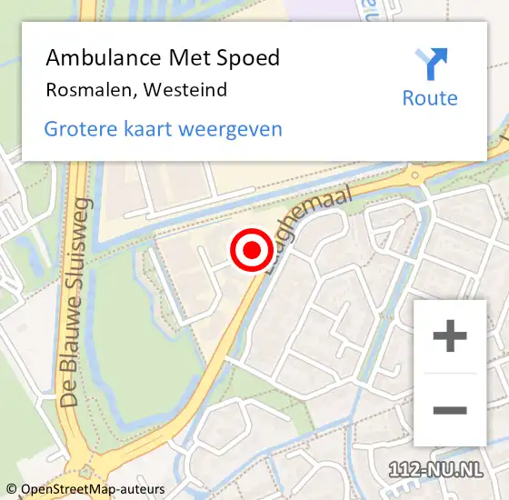 Locatie op kaart van de 112 melding: Ambulance Met Spoed Naar Rosmalen, Westeind op 27 april 2017 02:50