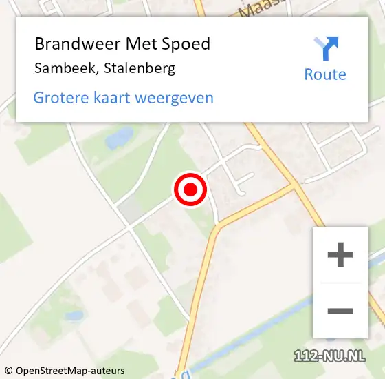 Locatie op kaart van de 112 melding: Brandweer Met Spoed Naar Sambeek, Stalenberg op 27 april 2017 02:56