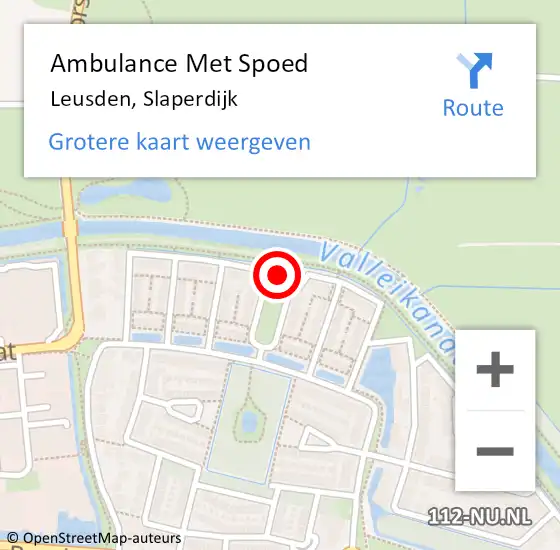 Locatie op kaart van de 112 melding: Ambulance Met Spoed Naar Leusden, Slaperdijk op 27 april 2017 04:41