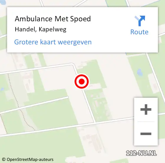Locatie op kaart van de 112 melding: Ambulance Met Spoed Naar Handel, Kapelweg op 27 april 2017 07:03