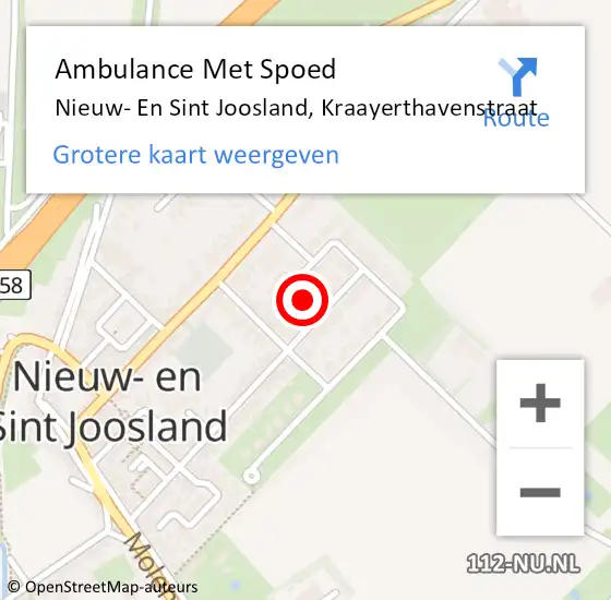Locatie op kaart van de 112 melding: Ambulance Met Spoed Naar Nieuw- En Sint Joosland, Kraayerthavenstraat op 27 april 2017 08:18