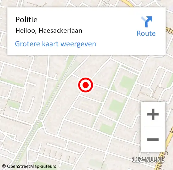 Locatie op kaart van de 112 melding: Politie Heiloo, Haesackerlaan op 27 april 2017 09:04