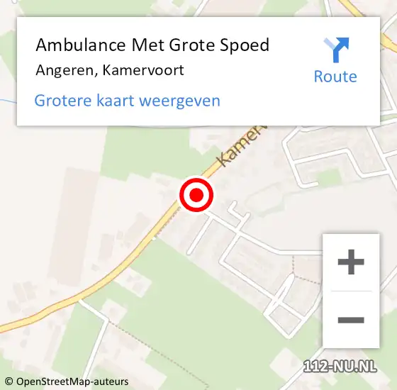 Locatie op kaart van de 112 melding: Ambulance Met Grote Spoed Naar Angeren, Kamervoort op 27 april 2017 10:57