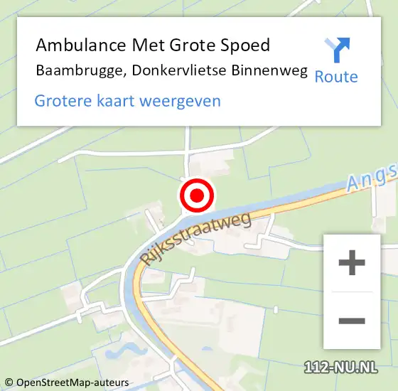 Locatie op kaart van de 112 melding: Ambulance Met Grote Spoed Naar Baambrugge, Donkervlietse Binnenweg op 27 april 2017 12:00