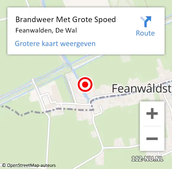 Locatie op kaart van de 112 melding: Brandweer Met Grote Spoed Naar Feanwalden, De Wal op 27 april 2017 13:29