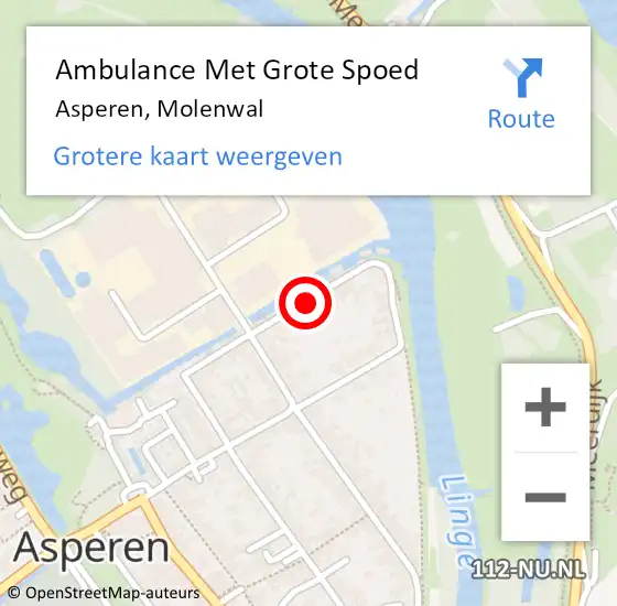 Locatie op kaart van de 112 melding: Ambulance Met Grote Spoed Naar Asperen, Molenwal op 27 april 2017 14:19