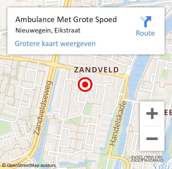 Locatie op kaart van de 112 melding: Ambulance Met Grote Spoed Naar Nieuwegein, Eikstraat op 27 april 2017 15:04