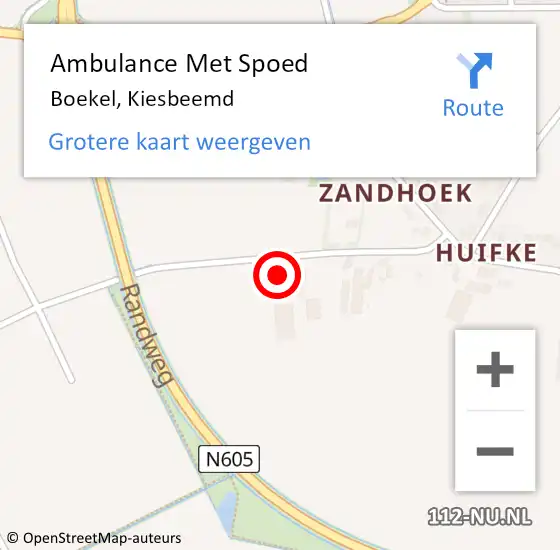 Locatie op kaart van de 112 melding: Ambulance Met Spoed Naar Boekel, Kiesbeemd op 27 april 2017 15:27