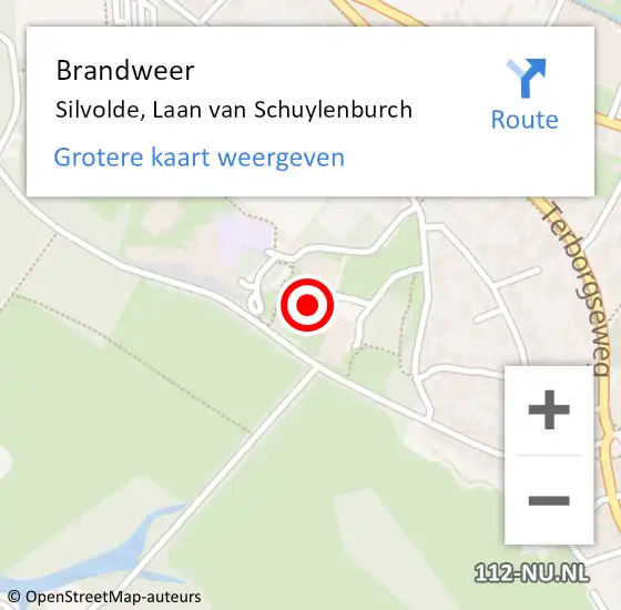 Locatie op kaart van de 112 melding: Brandweer Silvolde, Laan van Schuylenburch op 27 april 2017 15:41