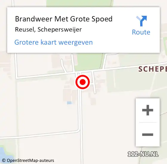 Locatie op kaart van de 112 melding: Brandweer Met Grote Spoed Naar Reusel, Schepersweijer op 27 april 2017 15:45