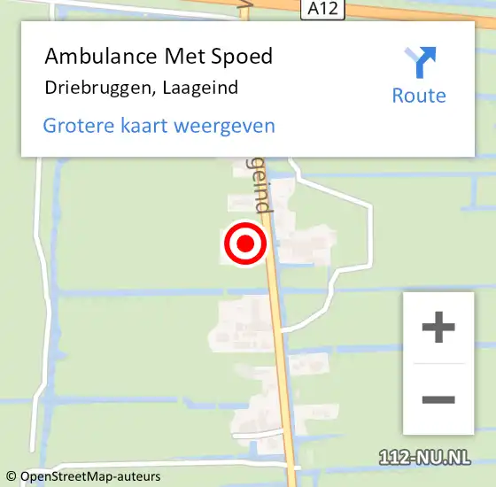 Locatie op kaart van de 112 melding: Ambulance Met Spoed Naar Driebruggen, Laageind op 27 april 2017 15:49