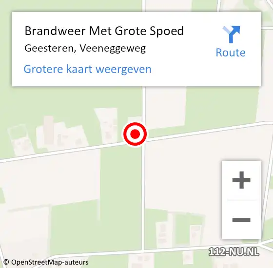 Locatie op kaart van de 112 melding: Brandweer Met Grote Spoed Naar Geesteren, Veeneggeweg op 27 april 2017 16:17