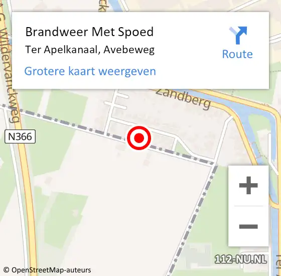 Locatie op kaart van de 112 melding: Brandweer Met Spoed Naar Ter Apelkanaal, Avebeweg op 27 april 2017 16:19