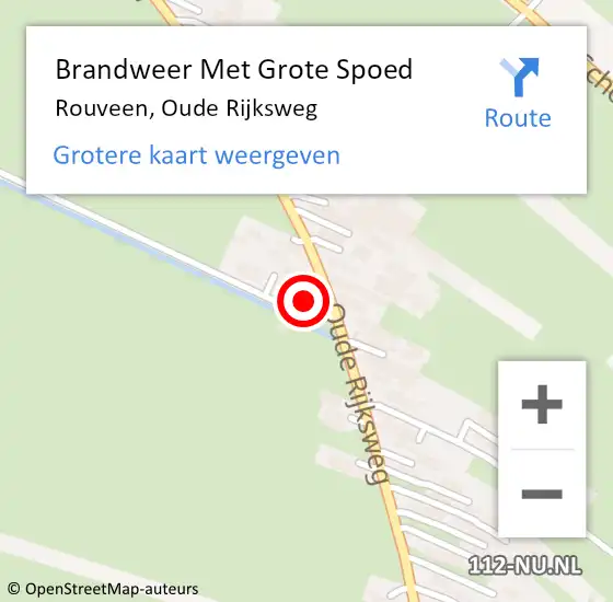 Locatie op kaart van de 112 melding: Brandweer Met Grote Spoed Naar Rouveen, Oude Rijksweg op 27 april 2017 17:13