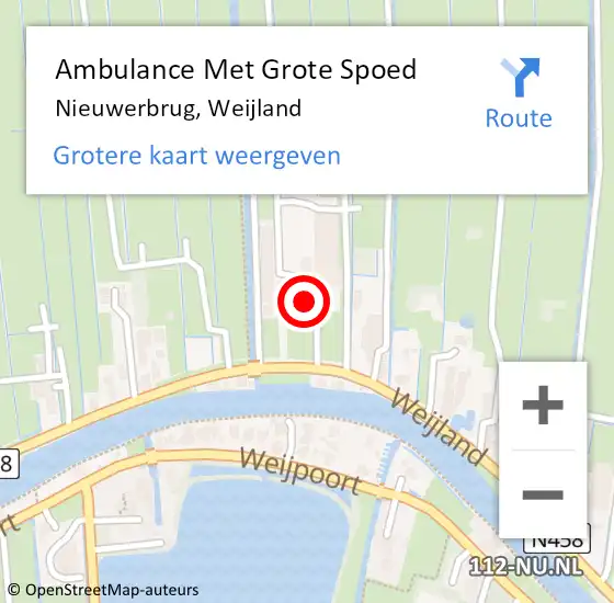 Locatie op kaart van de 112 melding: Ambulance Met Grote Spoed Naar Nieuwerbrug, Weijland op 27 april 2017 17:50