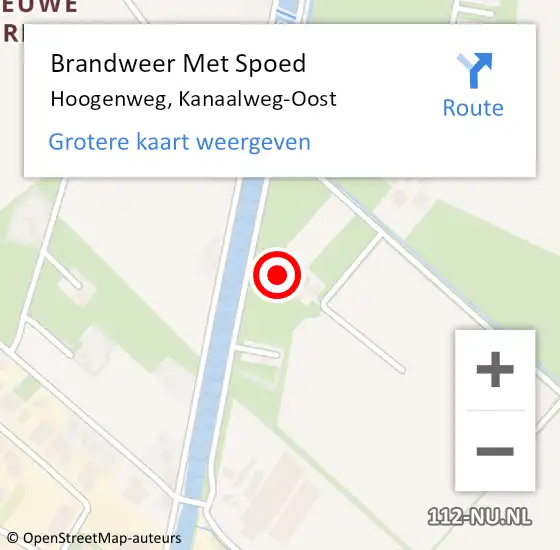 Locatie op kaart van de 112 melding: Brandweer Met Spoed Naar Hoogenweg, Kanaalweg-Oost op 27 april 2017 18:00