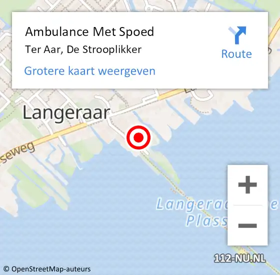 Locatie op kaart van de 112 melding: Ambulance Met Spoed Naar Ter Aar, De Strooplikker op 27 april 2017 18:28