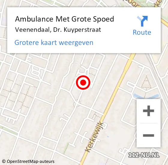 Locatie op kaart van de 112 melding: Ambulance Met Grote Spoed Naar Veenendaal, Dr. Kuyperstraat op 27 april 2017 18:41