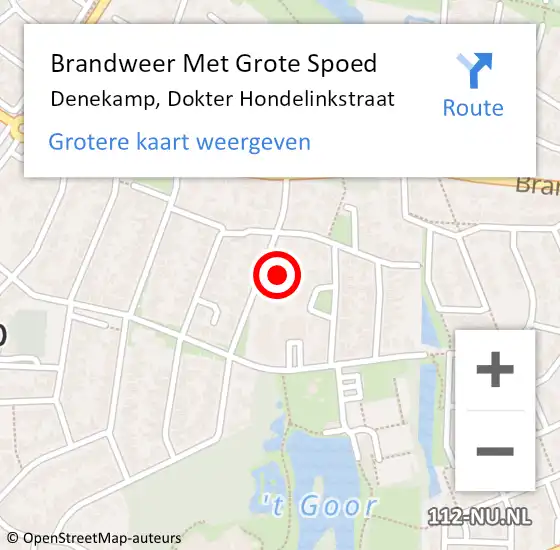 Locatie op kaart van de 112 melding: Brandweer Met Grote Spoed Naar Denekamp, Dokter Hondelinkstraat op 27 april 2017 18:44