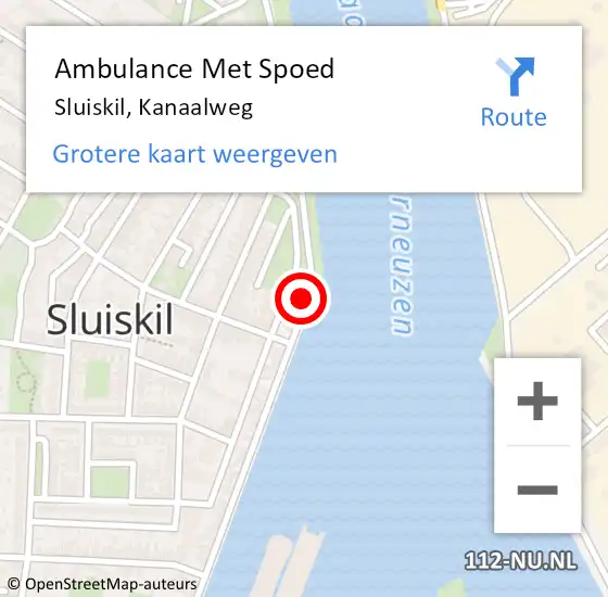 Locatie op kaart van de 112 melding: Ambulance Met Spoed Naar Sluiskil, Kanaalweg op 27 april 2017 19:52