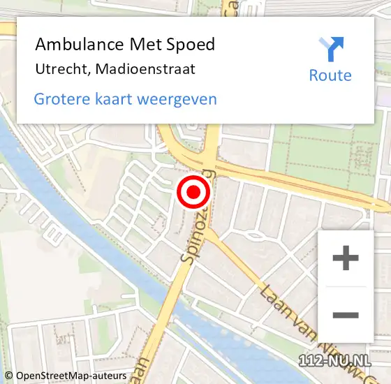 Locatie op kaart van de 112 melding: Ambulance Met Spoed Naar Utrecht, Madioenstraat op 27 april 2017 20:05