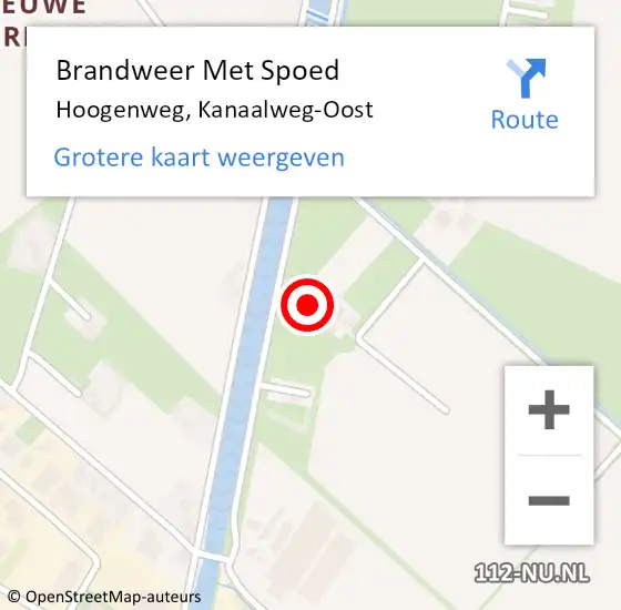 Locatie op kaart van de 112 melding: Brandweer Met Spoed Naar Hoogenweg, Kanaalweg-Oost op 27 april 2017 20:15