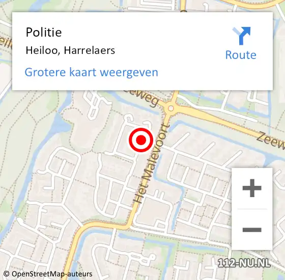 Locatie op kaart van de 112 melding: Politie Heiloo, Harrelaers op 27 april 2017 23:49