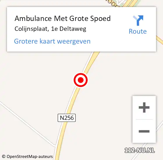 Locatie op kaart van de 112 melding: Ambulance Met Grote Spoed Naar Colijnsplaat, 1e Deltaweg op 27 april 2017 23:51