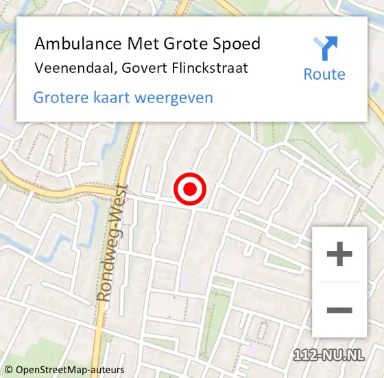 Locatie op kaart van de 112 melding: Ambulance Met Grote Spoed Naar Veenendaal, Govert Flinckstraat op 28 april 2017 00:40