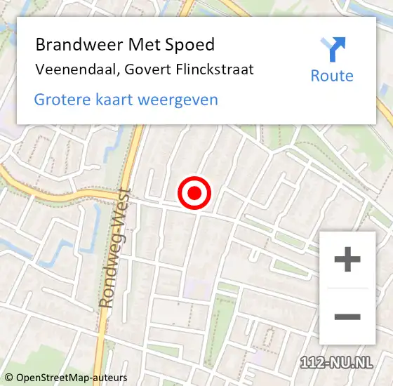 Locatie op kaart van de 112 melding: Brandweer Met Spoed Naar Veenendaal, Govert Flinckstraat op 28 april 2017 00:56
