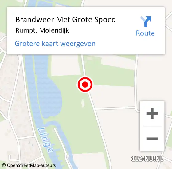 Locatie op kaart van de 112 melding: Brandweer Met Grote Spoed Naar Rumpt, Molendijk op 28 april 2017 01:53