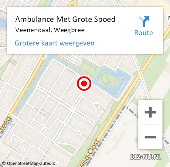 Locatie op kaart van de 112 melding: Ambulance Met Grote Spoed Naar Veenendaal, Weegbree op 28 april 2017 03:41