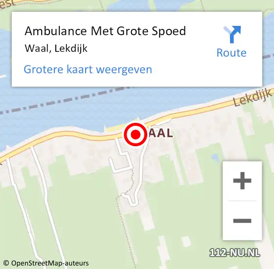 Locatie op kaart van de 112 melding: Ambulance Met Grote Spoed Naar Waal, Lekdijk op 19 september 2013 17:12