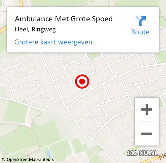 Locatie op kaart van de 112 melding: Ambulance Met Grote Spoed Naar Heel, Ringweg op 28 april 2017 05:05