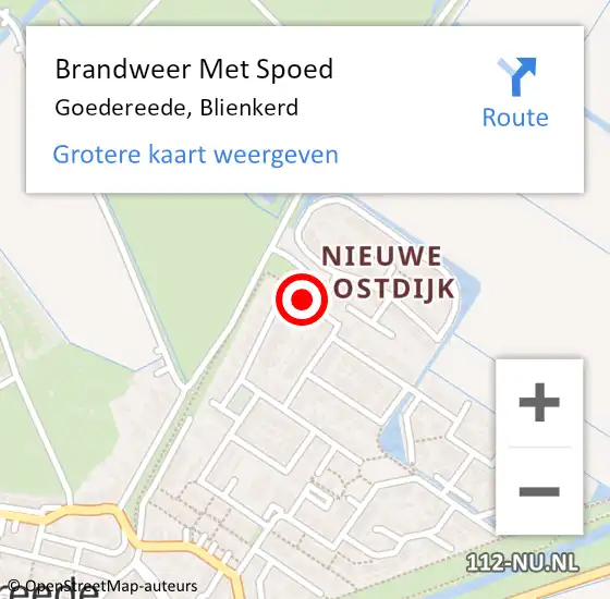 Locatie op kaart van de 112 melding: Brandweer Met Spoed Naar Goedereede, Blienkerd op 28 april 2017 05:49