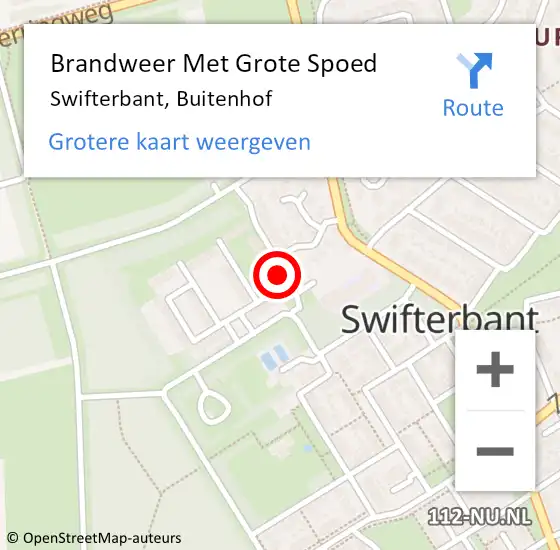 Locatie op kaart van de 112 melding: Brandweer Met Grote Spoed Naar Swifterbant, Buitenhof op 28 april 2017 05:50