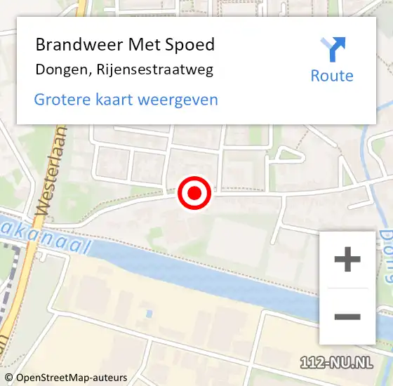 Locatie op kaart van de 112 melding: Brandweer Met Spoed Naar Dongen, Rijensestraatweg op 28 april 2017 06:33