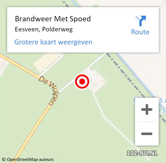 Locatie op kaart van de 112 melding: Brandweer Met Spoed Naar Eesveen, Polderweg op 28 april 2017 06:59