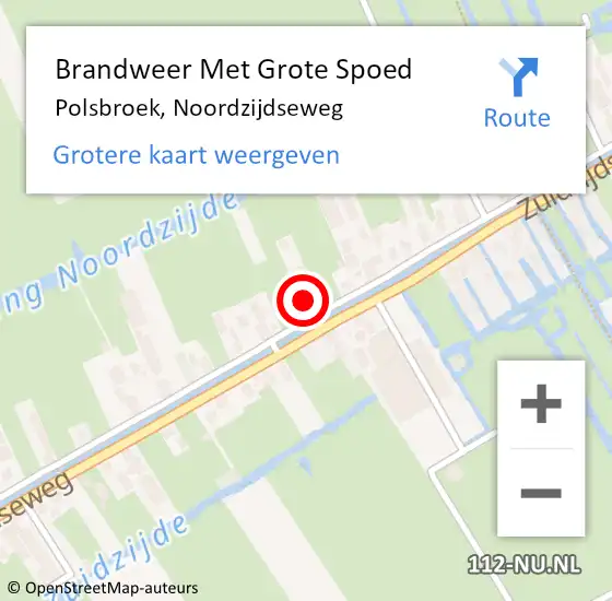 Locatie op kaart van de 112 melding: Brandweer Met Grote Spoed Naar Polsbroek, Noordzijdseweg op 28 april 2017 08:17