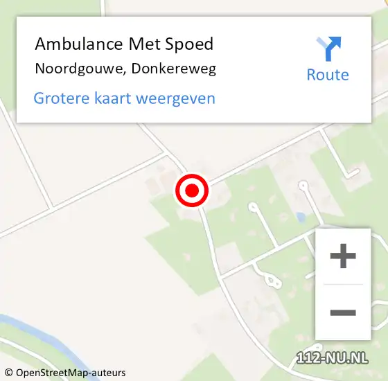 Locatie op kaart van de 112 melding: Ambulance Met Spoed Naar Noordgouwe, Donkereweg op 28 april 2017 09:16