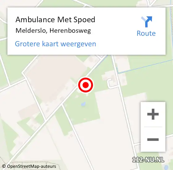 Locatie op kaart van de 112 melding: Ambulance Met Spoed Naar Melderslo, Herenbosweg op 18 januari 2014 16:24