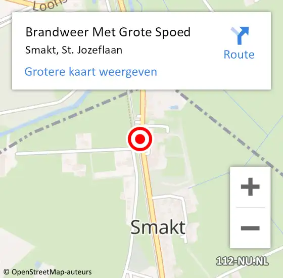 Locatie op kaart van de 112 melding: Brandweer Met Grote Spoed Naar Smakt, St. Jozeflaan op 28 april 2017 11:09